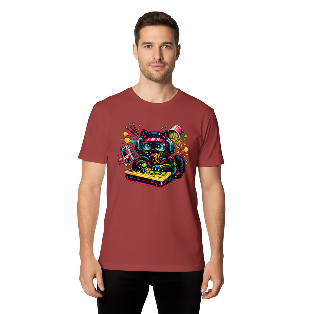 Neon Neko Anime Gamer Synthwave Tee Playful Gifts for Men Women Boy Kids T-Shirt