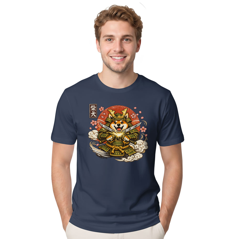 Shiba Samurai Dog Warrior Graphic Retro Japanese Illustration Vintage Gifts for Men Women Boy Kids T-Shirt