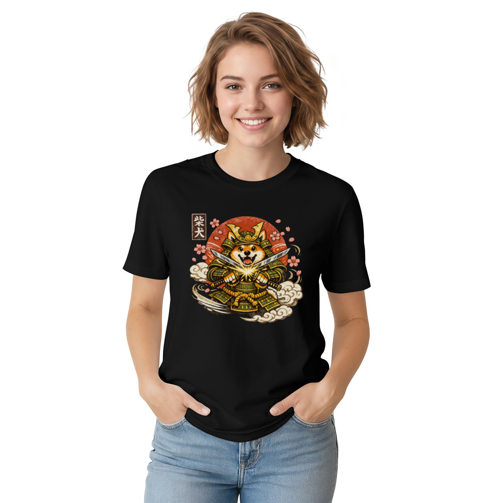 Shiba Samurai Dog Warrior Graphic Retro Japanese Illustration Vintage Gifts for Men Women Boy Kids T-Shirt