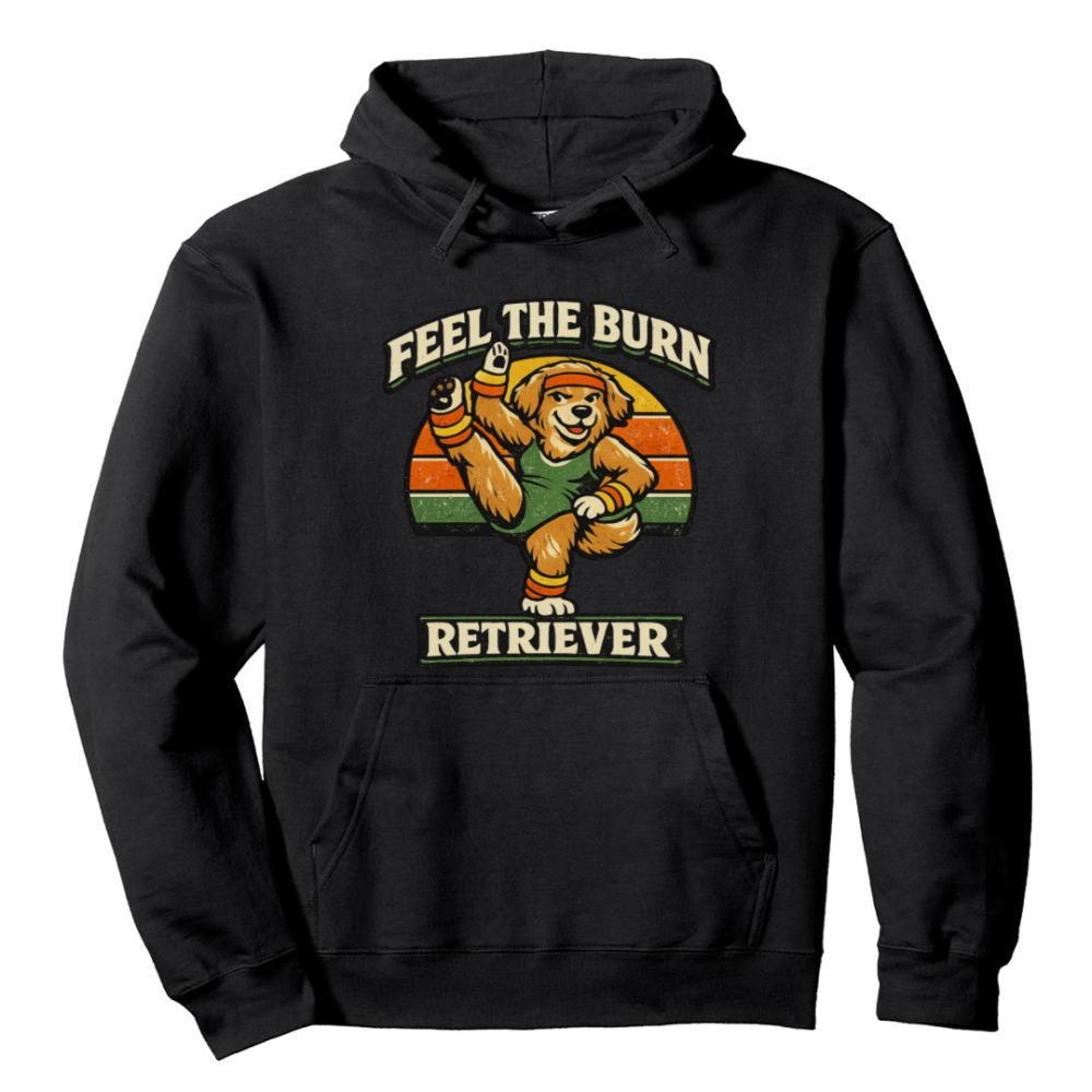 Retro Aerobic Golden Retriever Hoodie Vintage Mascot Gym Design Funny Gifts for Men Women Boy Kids Pull Over Hoodie