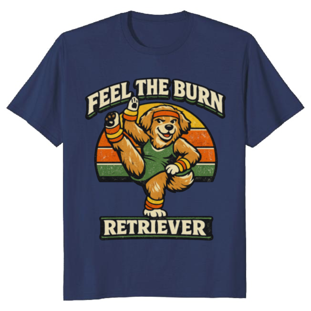 Retro Aerobic Golden Retriever Workout T-Shirt Funny Gifts for Men Women Boy Kids T-Shirt