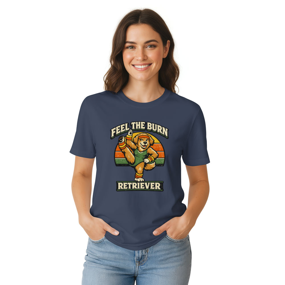 Retro Aerobic Golden Retriever Workout T-Shirt Funny Gifts for Men Women Boy Kids T-Shirt
