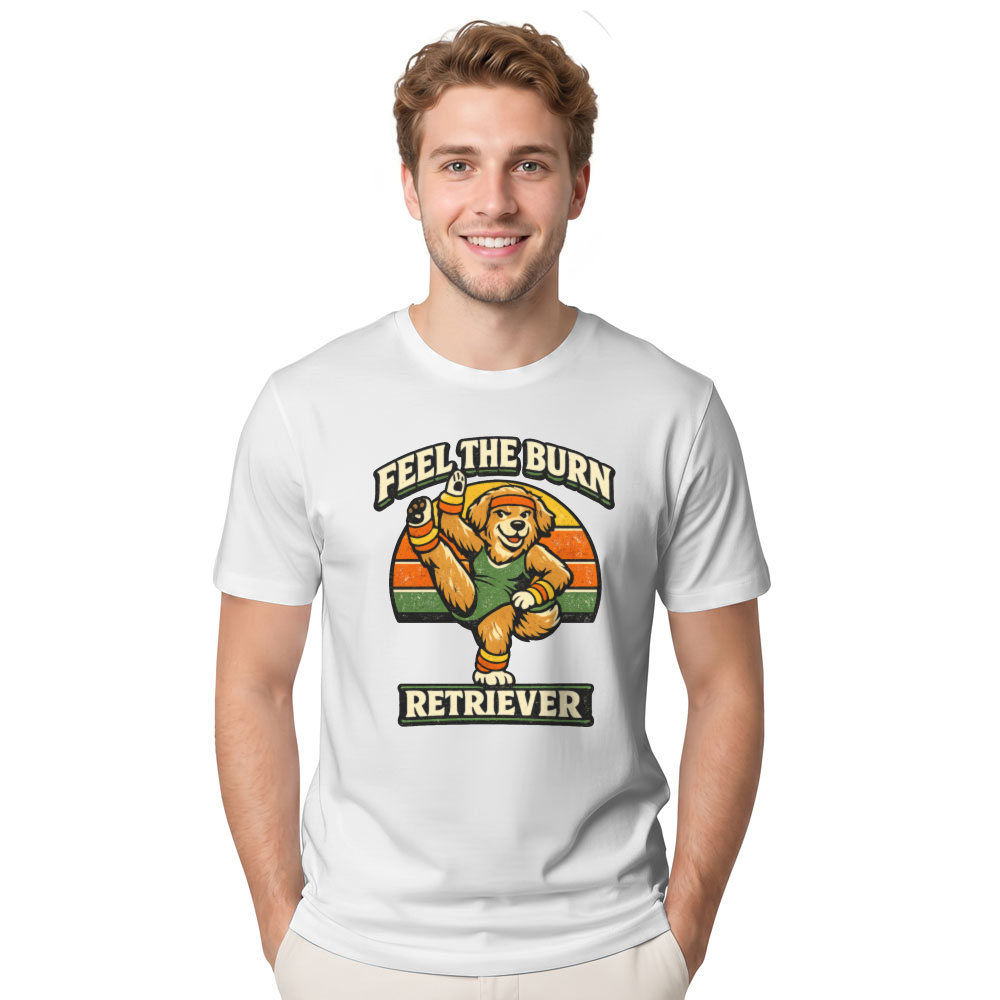 Retro Aerobic Golden Retriever Workout T-Shirt Funny Gifts for Men Women Boy Kids T-Shirt