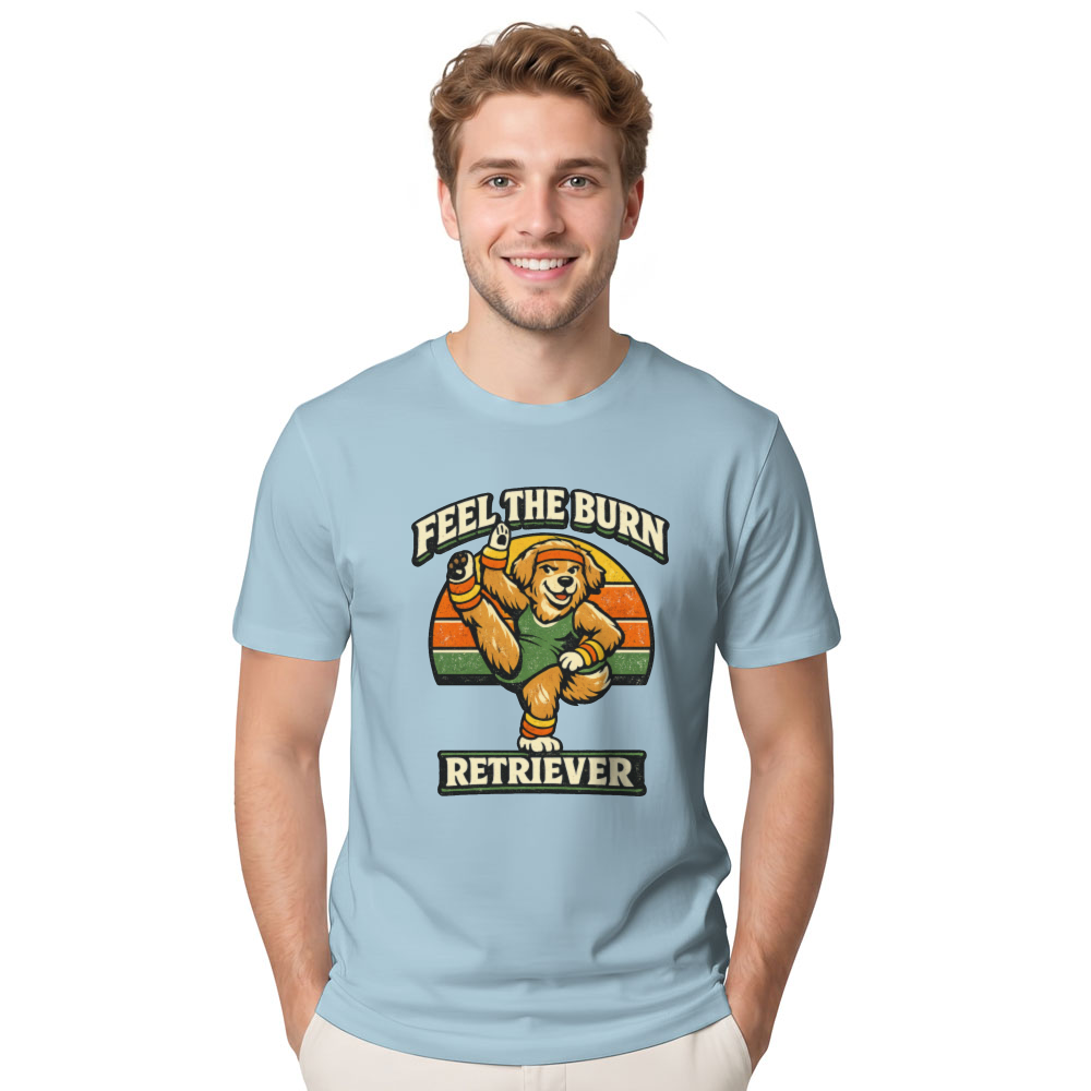 Retro Aerobic Golden Retriever Workout T-Shirt Funny Gifts for Men Women Boy Kids T-Shirt
