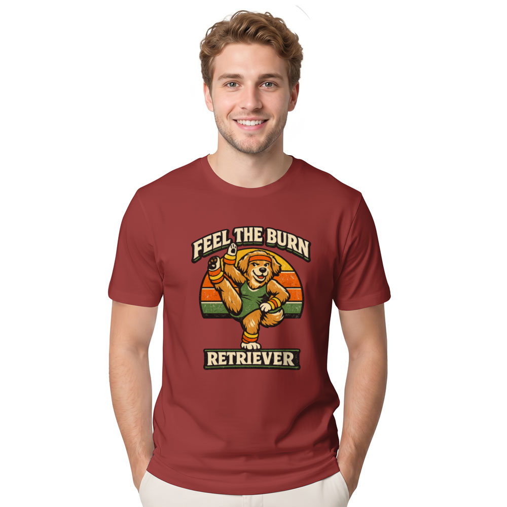 Retro Aerobic Golden Retriever Workout T-Shirt Funny Gifts for Men Women Boy Kids T-Shirt