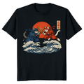 Ninja Cat Ukiyoe T-Shirt For Cat And Anime Fans Playful Gifts for Men Women Boy Kids T-Shirt