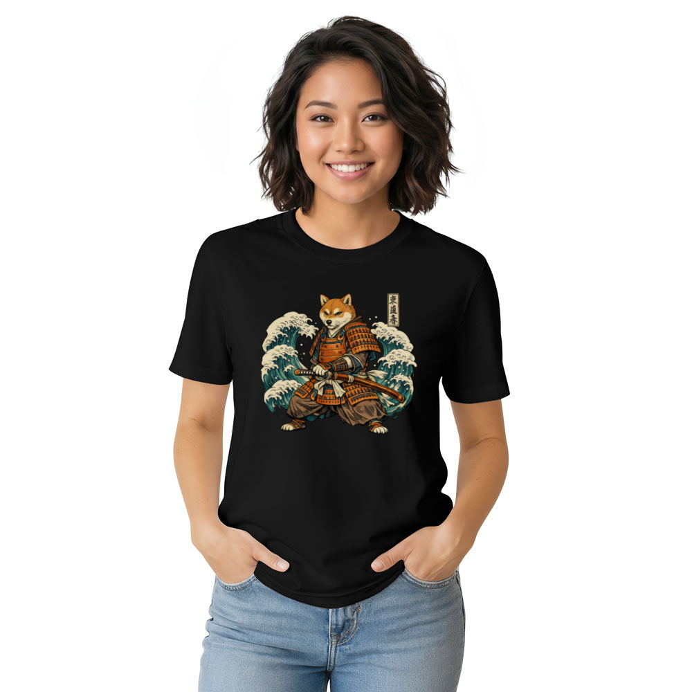 Shiba Samurai Ukiyoe Art Tee Vintage Gifts for Men Women Boy Kids T-Shirt
