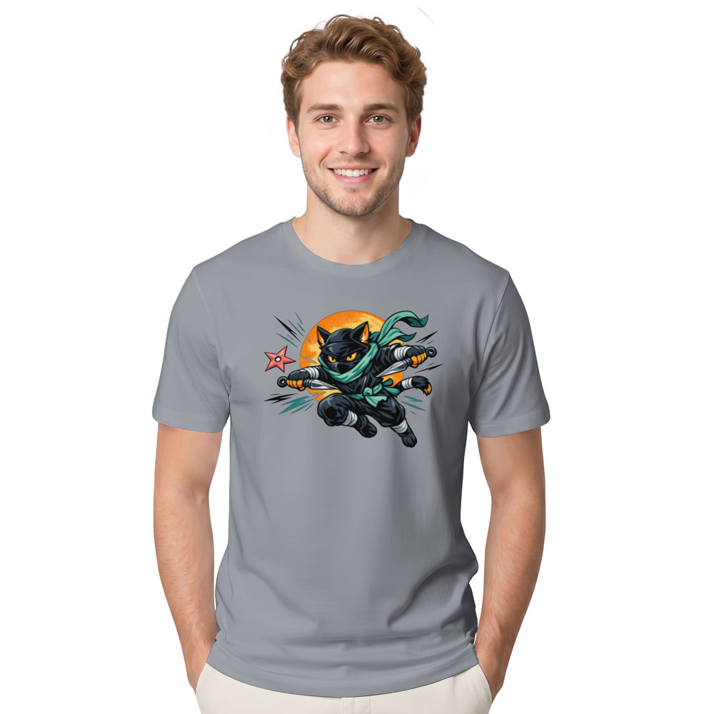 Ninja Cat T-Shirt Retro Anime Streetwear Epic Gifts for Men Women Boy Kids T-Shirt