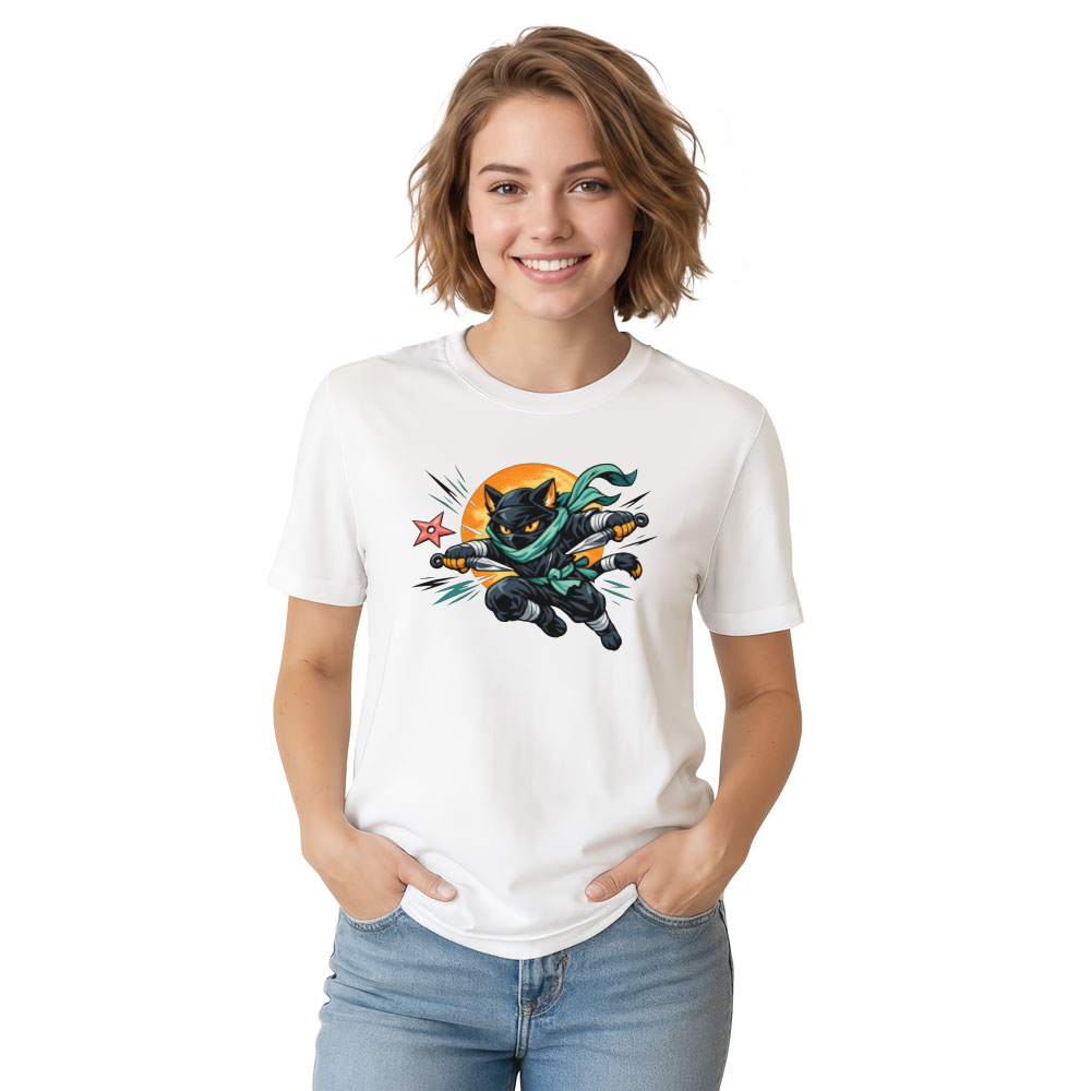 Ninja Cat T-Shirt Retro Anime Streetwear Epic Gifts for Men Women Boy Kids T-Shirt