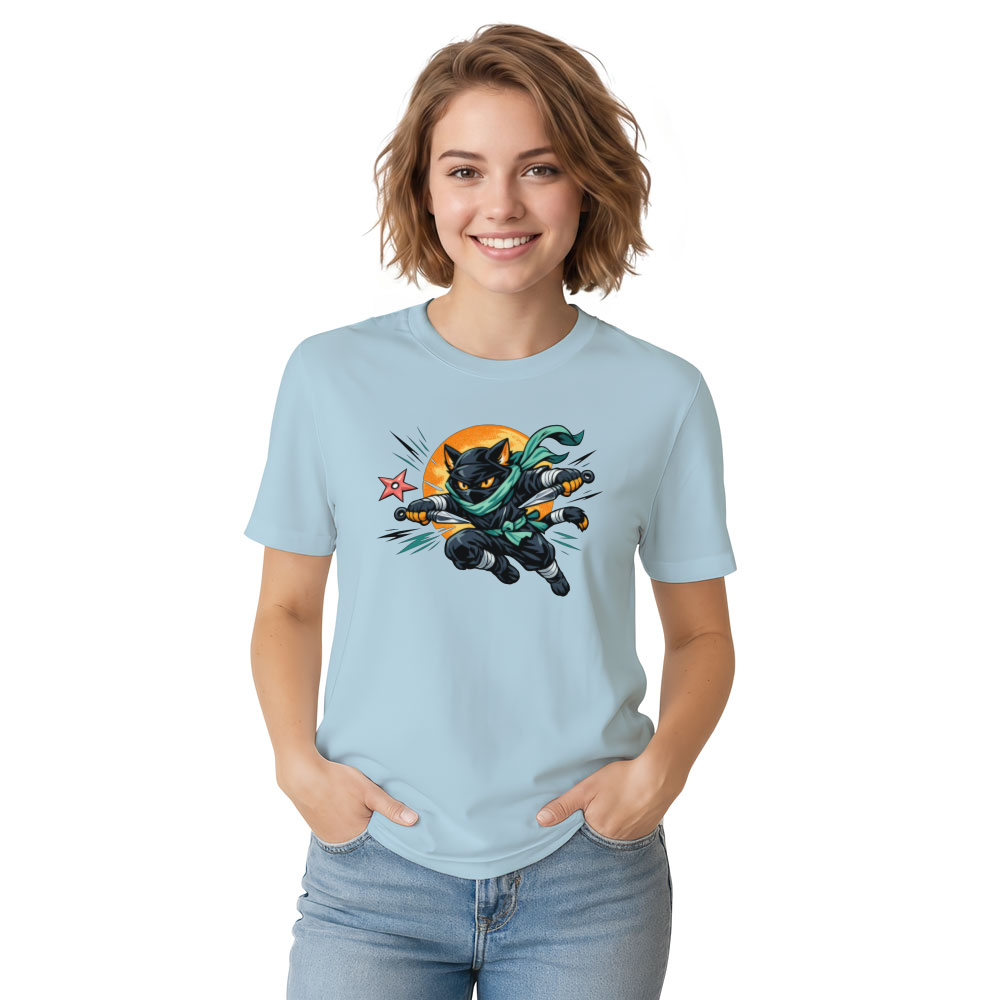 Ninja Cat T-Shirt Retro Anime Streetwear Epic Gifts for Men Women Boy Kids T-Shirt
