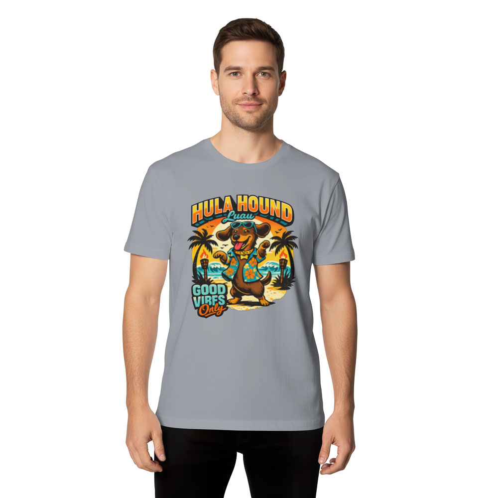 Hula Hound Retro Hawaiian Dachshund Graphic Cute Gifts for Men Women Boy Kids T-Shirt