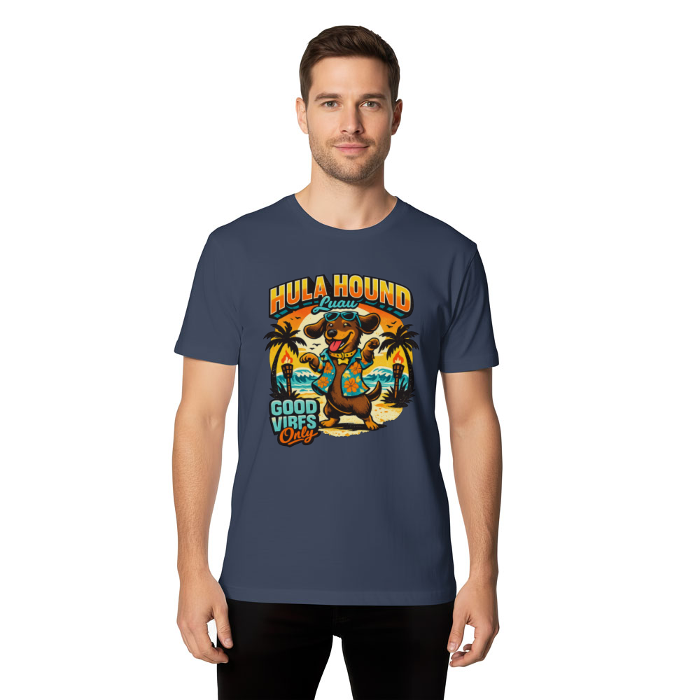 Hula Hound Retro Hawaiian Dachshund Graphic Cute Gifts for Men Women Boy Kids T-Shirt