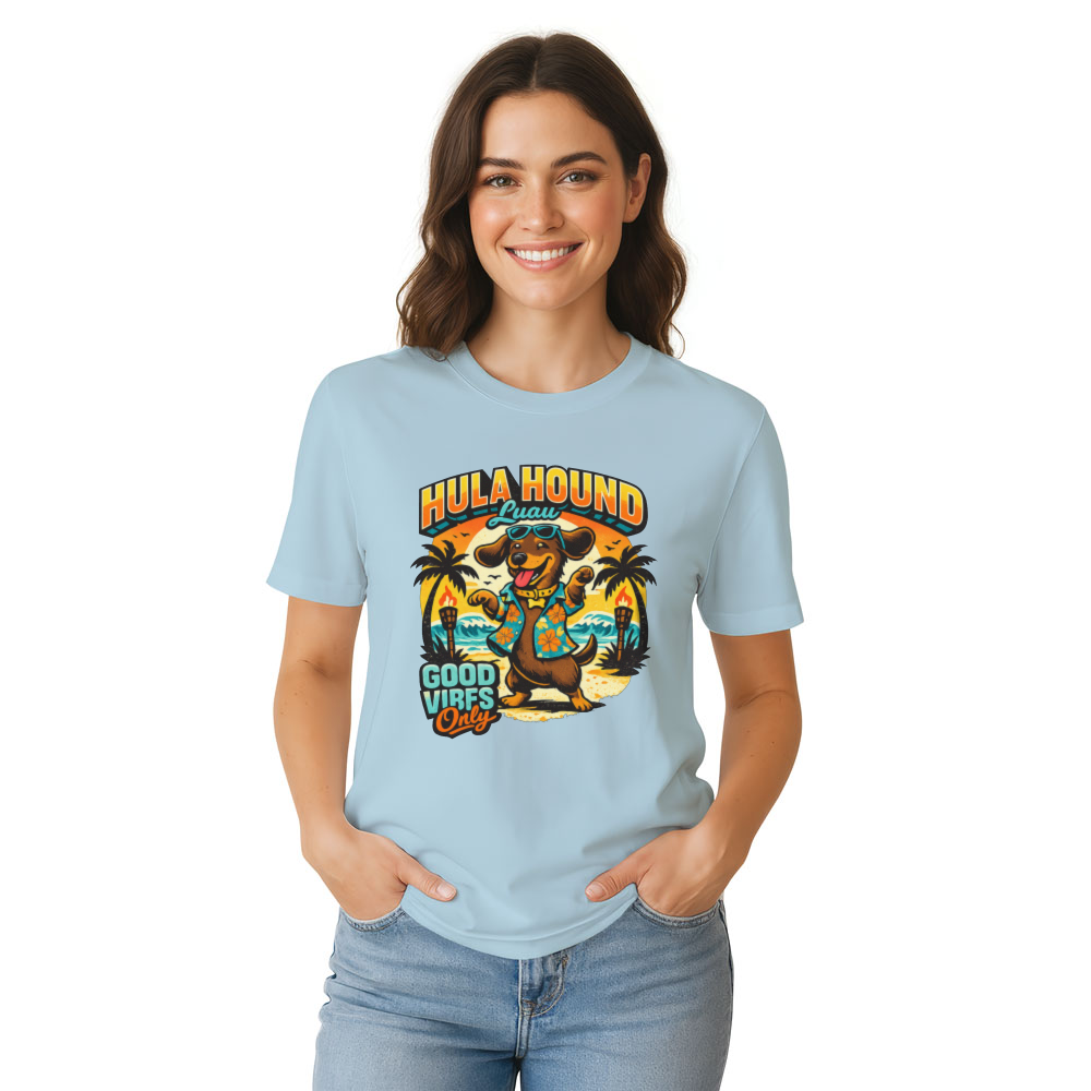 Hula Hound Retro Hawaiian Dachshund Graphic Cute Gifts for Men Women Boy Kids T-Shirt