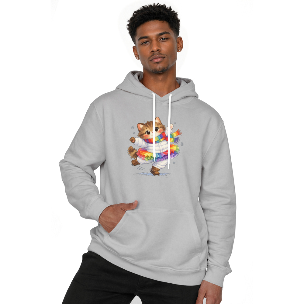 Snow Pirouette Clumsy Ballet Cat Winter Hoodie For Ski Lovers Adorable Gifts for Men Women Boy Kids Pull over hoodie