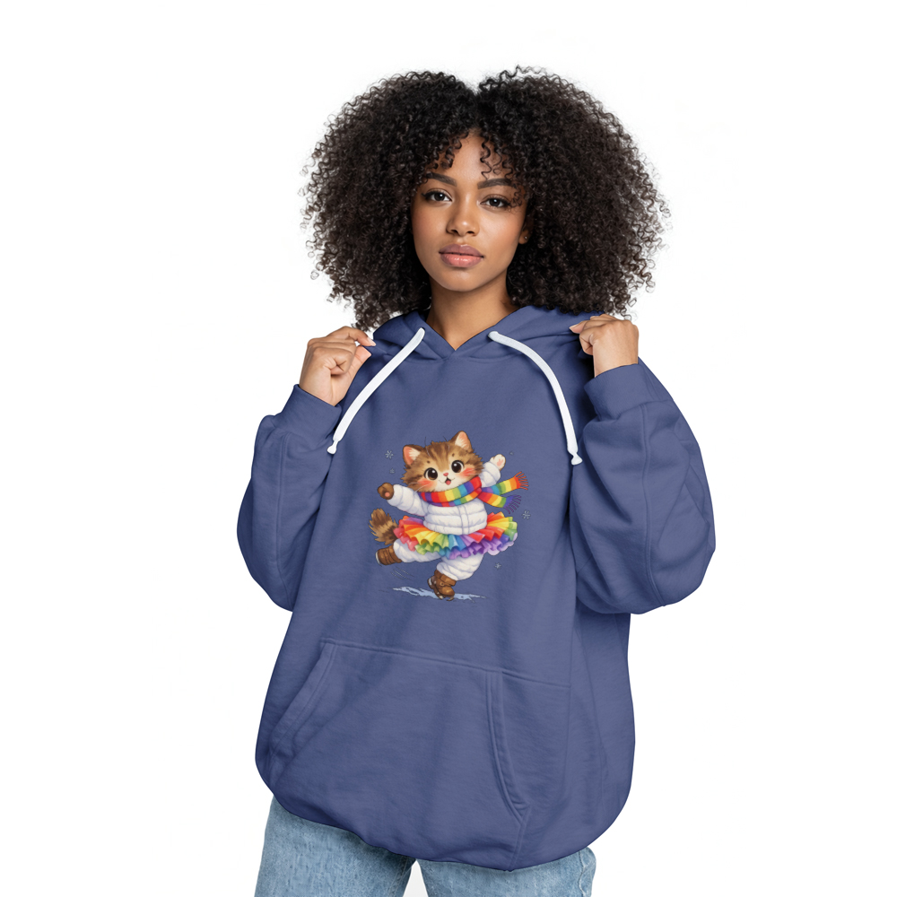 Snow Pirouette Clumsy Ballet Cat Winter Hoodie For Ski Lovers Adorable Gifts for Men Women Boy Kids Pull over hoodie