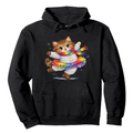 Snow Pirouette Clumsy Ballet Cat Winter Hoodie For Ski Lovers Adorable Gifts for Men Women Boy Kids Pull over hoodie