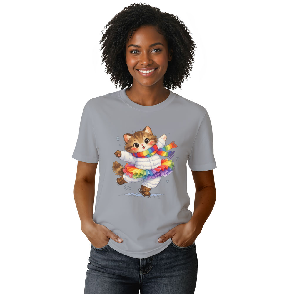 Snow Pirouette Clumsy Ballet Cat T-Shirt For Pet Lovers And Winter Fans Charming Gifts for Men Women Boy Kids T-Shirt