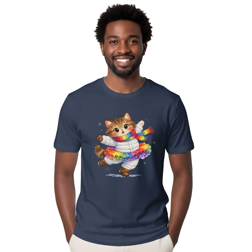 Snow Pirouette Clumsy Ballet Cat T-Shirt For Pet Lovers And Winter Fans Charming Gifts for Men Women Boy Kids T-Shirt