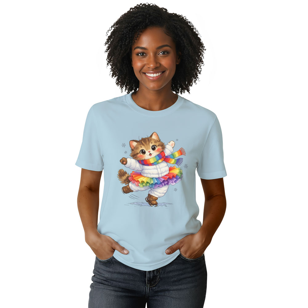 Snow Pirouette Clumsy Ballet Cat T-Shirt For Pet Lovers And Winter Fans Charming Gifts for Men Women Boy Kids T-Shirt