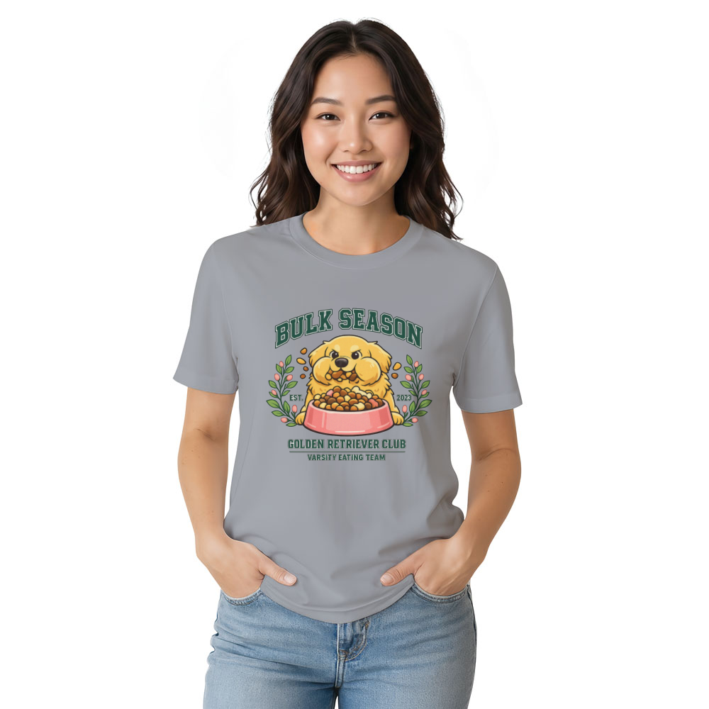 Preppy Golden Retriever Varsity Bulk Season Graphic Tee Funny Gifts for Men Women Boy Kids T-Shirt