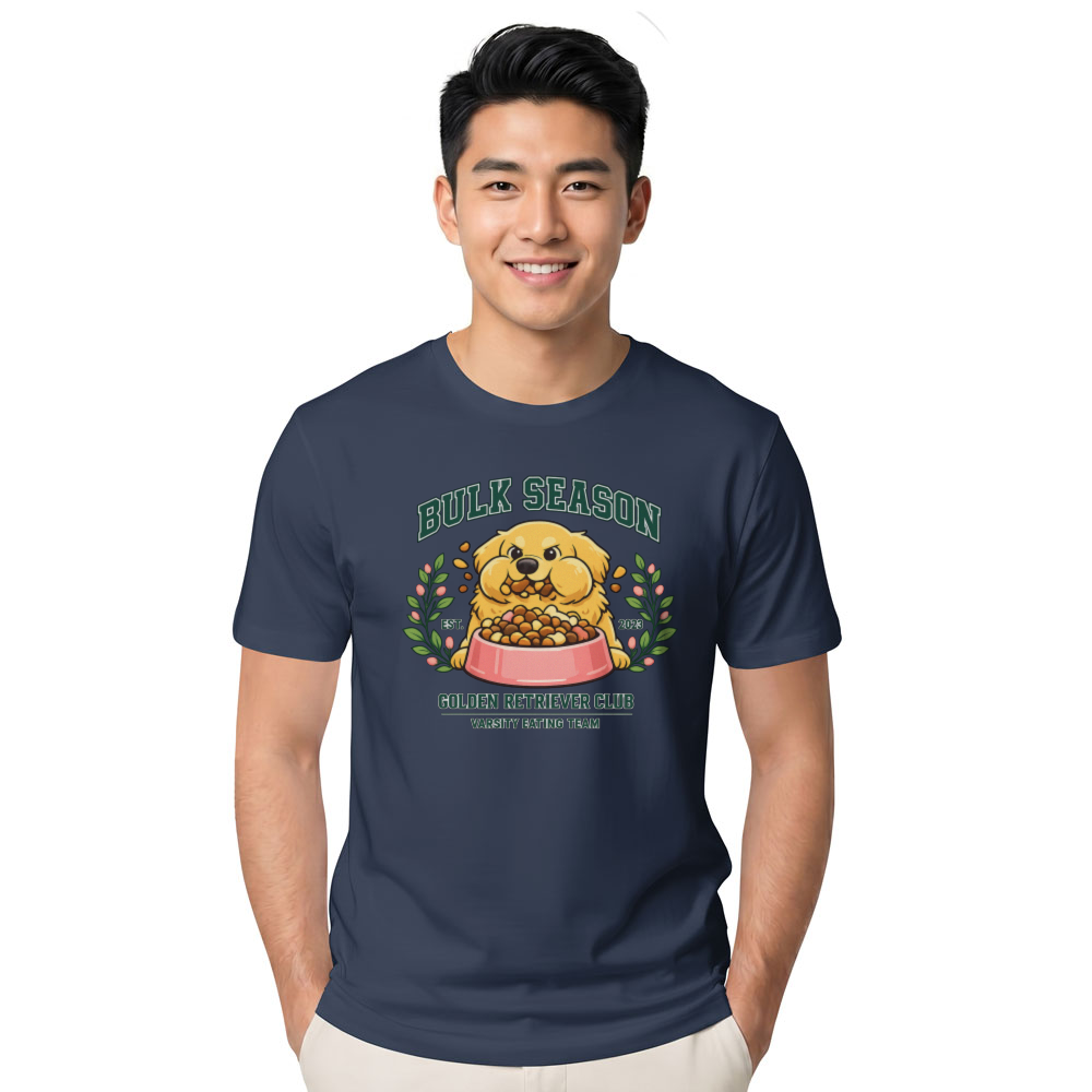 Preppy Golden Retriever Varsity Bulk Season Graphic Tee Funny Gifts for Men Women Boy Kids T-Shirt