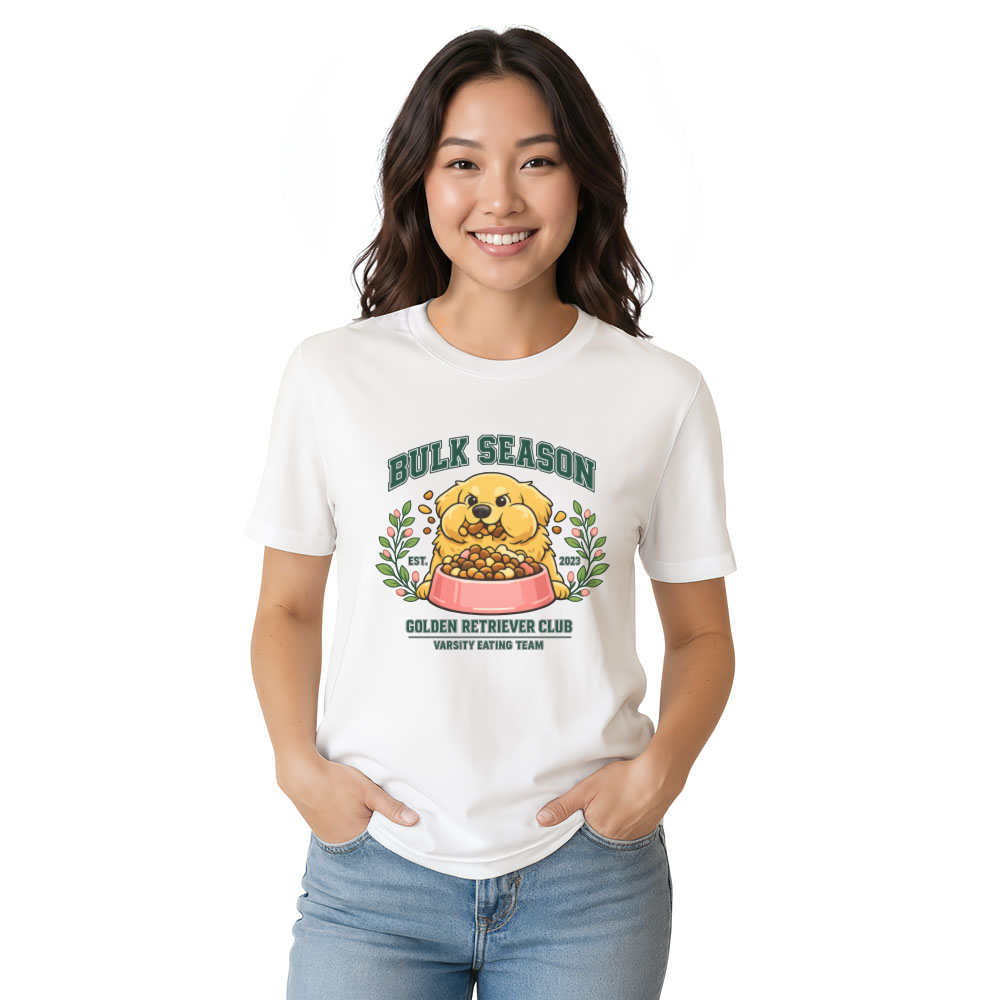 Preppy Golden Retriever Varsity Bulk Season Graphic Tee Funny Gifts for Men Women Boy Kids T-Shirt