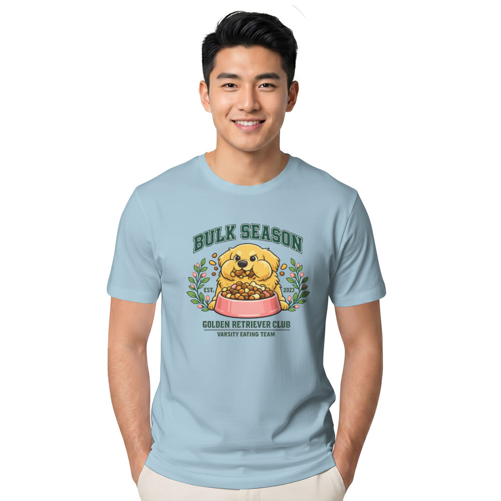 Preppy Golden Retriever Varsity Bulk Season Graphic Tee Funny Gifts for Men Women Boy Kids T-Shirt