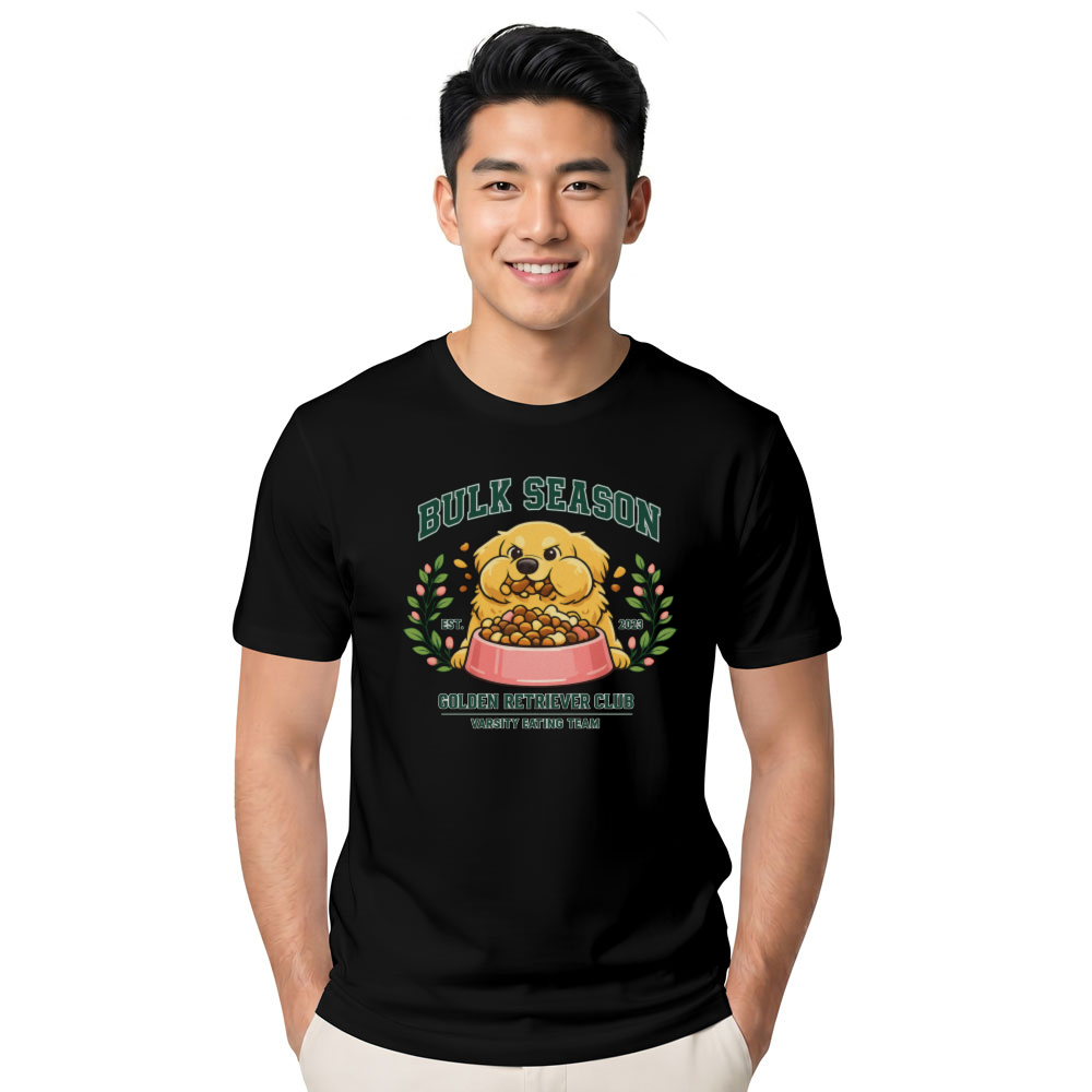 Preppy Golden Retriever Varsity Bulk Season Graphic Tee Funny Gifts for Men Women Boy Kids T-Shirt