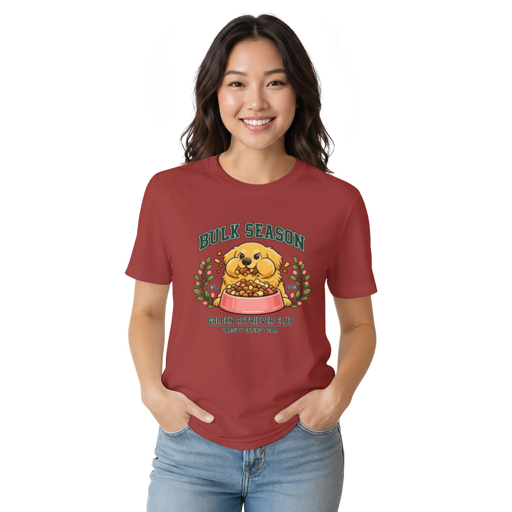 Preppy Golden Retriever Varsity Bulk Season Graphic Tee Funny Gifts for Men Women Boy Kids T-Shirt