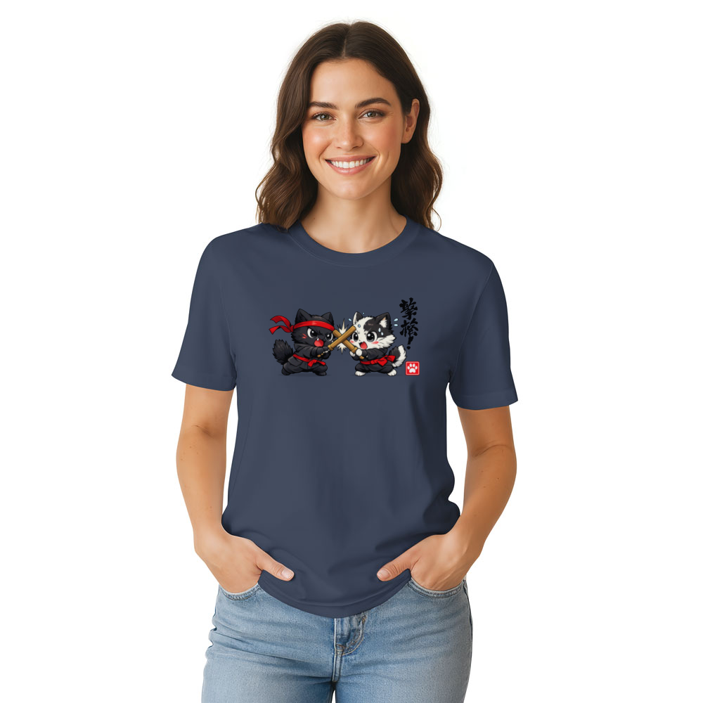 Shinobi Scuffle Chibi Ninja Cats Anime Sparring Artwork Adorable Gifts for Men Women Boy Kids T-Shirt