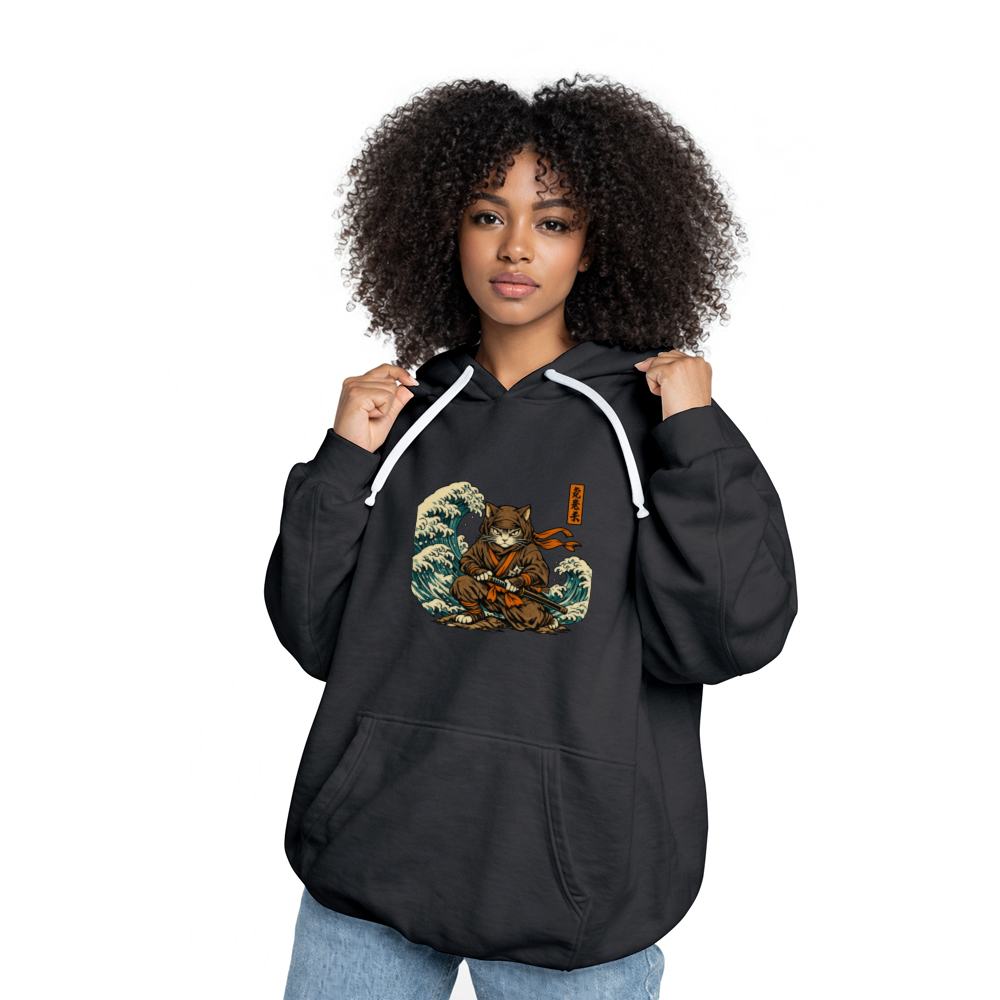 Ukiyo-e Ninja Cat Pullover Hoodie Artful Gifts for Men Women Boy Kids Pull Over Hoodie