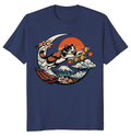 Ukiyo-e Arcade Leaping Neko Tee With Retro Gaming Cat Art Nostalgic Gifts for Men Women Boy Kids T-Shirt