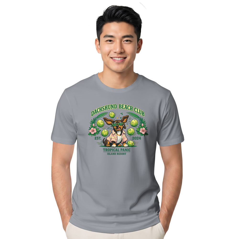 Tropical Panic Collegiate Dachshund Beach Club Cute Gifts for Men Women Boy Kids T-Shirt