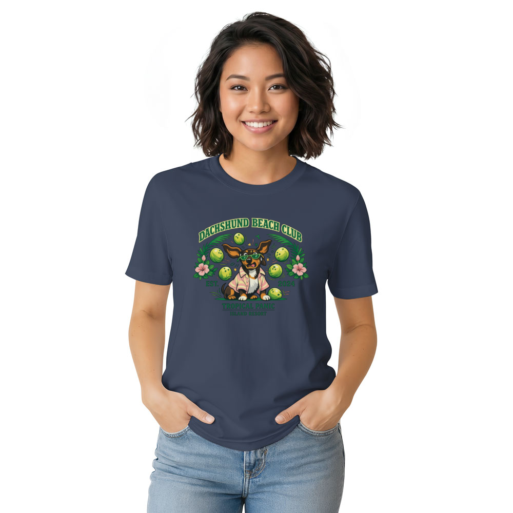 Tropical Panic Collegiate Dachshund Beach Club Cute Gifts for Men Women Boy Kids T-Shirt