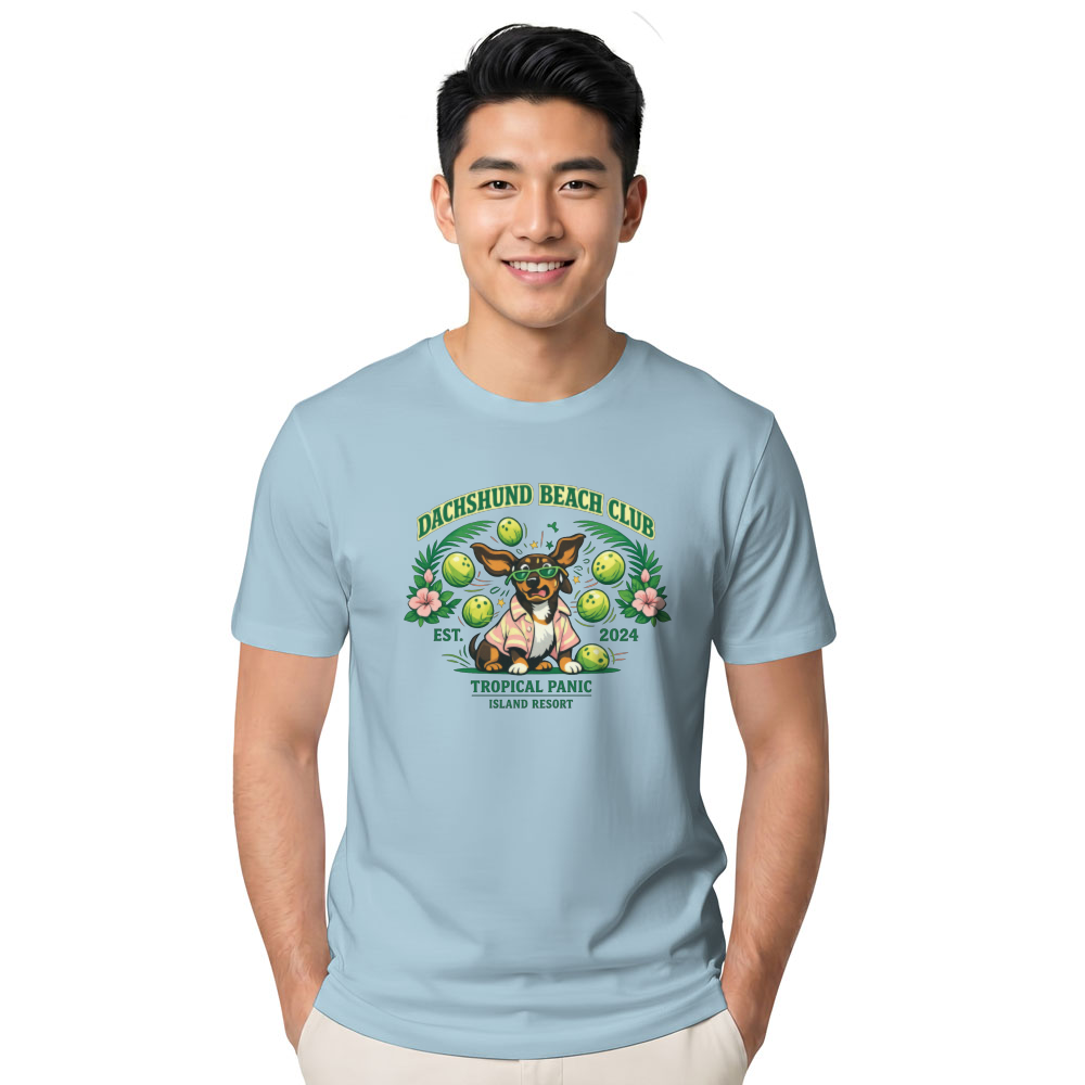 Tropical Panic Collegiate Dachshund Beach Club Cute Gifts for Men Women Boy Kids T-Shirt