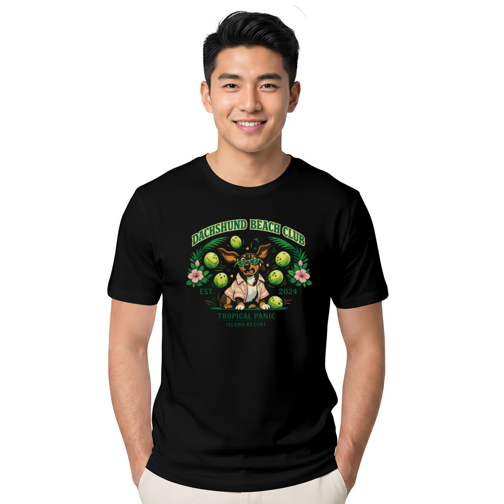 Tropical Panic Collegiate Dachshund Beach Club Cute Gifts for Men Women Boy Kids T-Shirt
