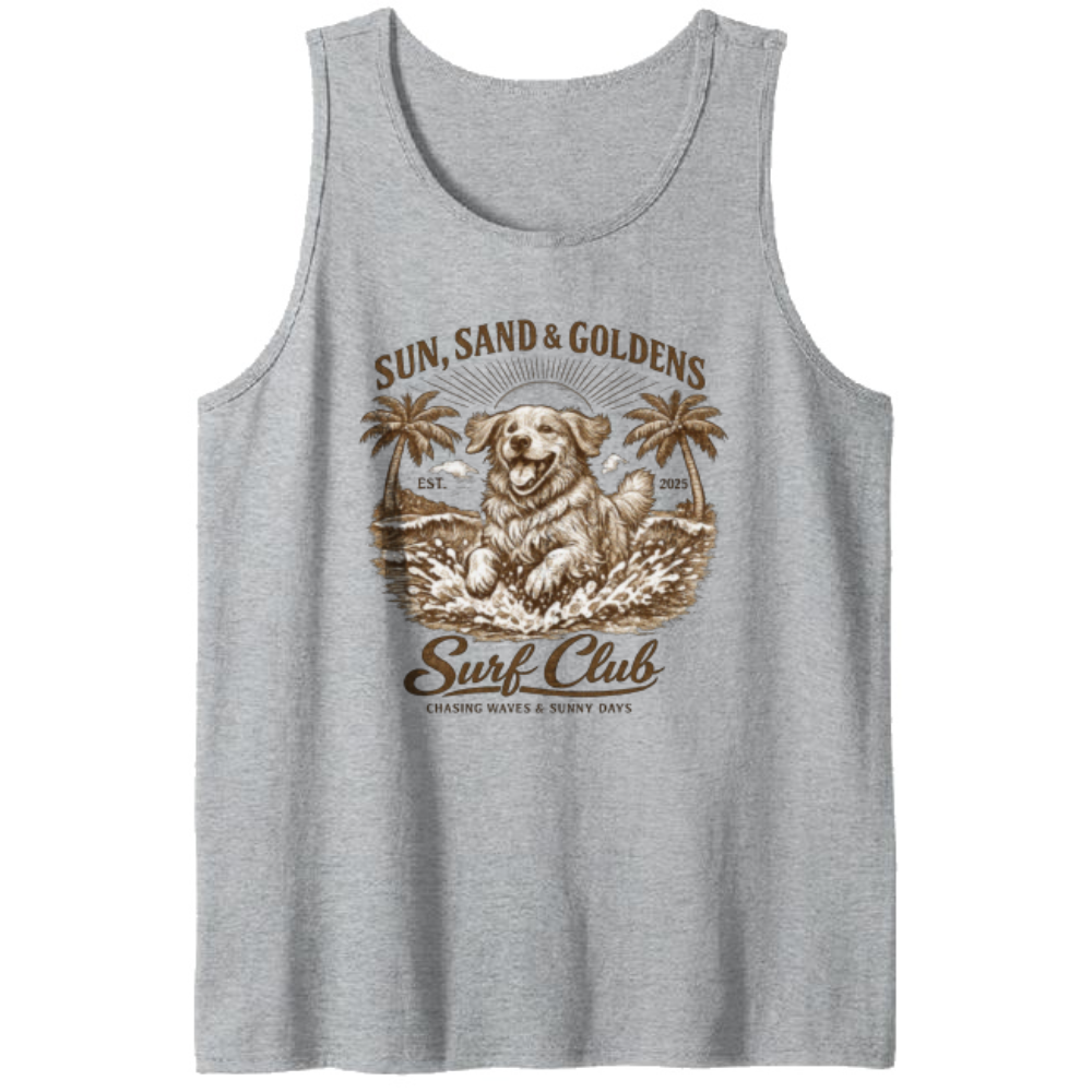 Vintage Golden Retriever Surf Club Retro Beach Dog Wave Chaser Nostalgic Gifts for Men Women Boy Kids Tanktop - Unisex