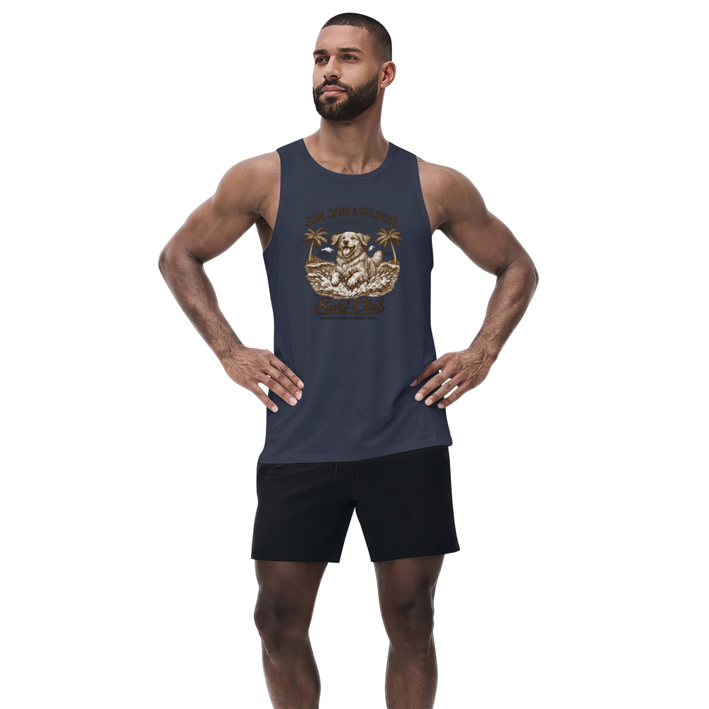 Vintage Golden Retriever Surf Club Retro Beach Dog Wave Chaser Nostalgic Gifts for Men Women Boy Kids Tanktop - Unisex