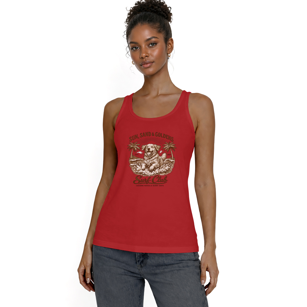 Vintage Golden Retriever Surf Club Retro Beach Dog Wave Chaser Nostalgic Gifts for Men Women Boy Kids Tanktop - Unisex