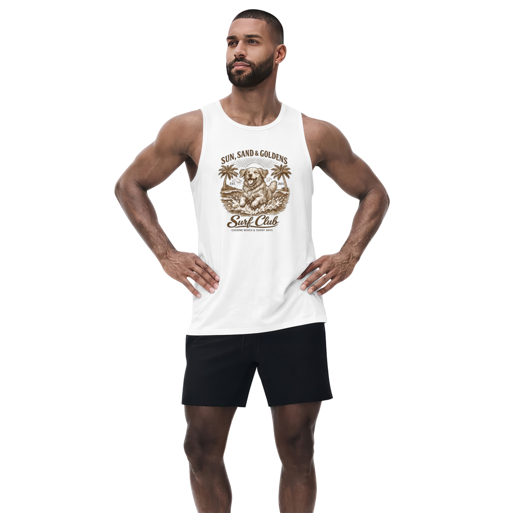 Vintage Golden Retriever Surf Club Retro Beach Dog Wave Chaser Nostalgic Gifts for Men Women Boy Kids Tanktop - Unisex