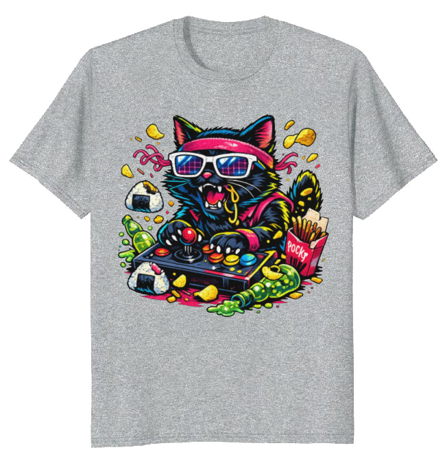 Neon Neko Arcade Cat Gaming Nostalgic Retro Gifts for Men Women Boy Kids T-Shirt