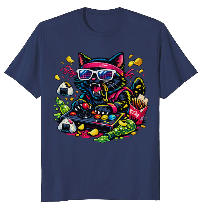 Neon Neko Arcade Cat Gaming Nostalgic Retro Gifts for Men Women Boy Kids T-Shirt