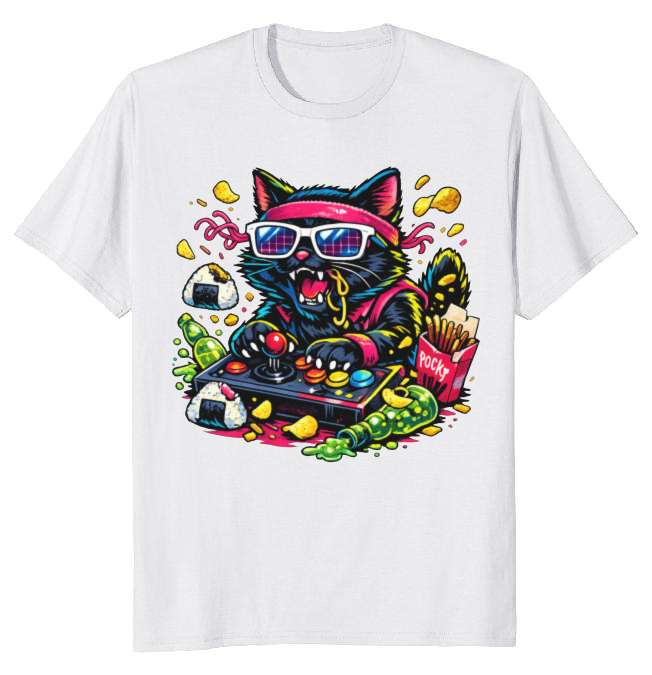 Neon Neko Arcade Cat Gaming Nostalgic Retro Gifts for Men Women Boy Kids T-Shirt