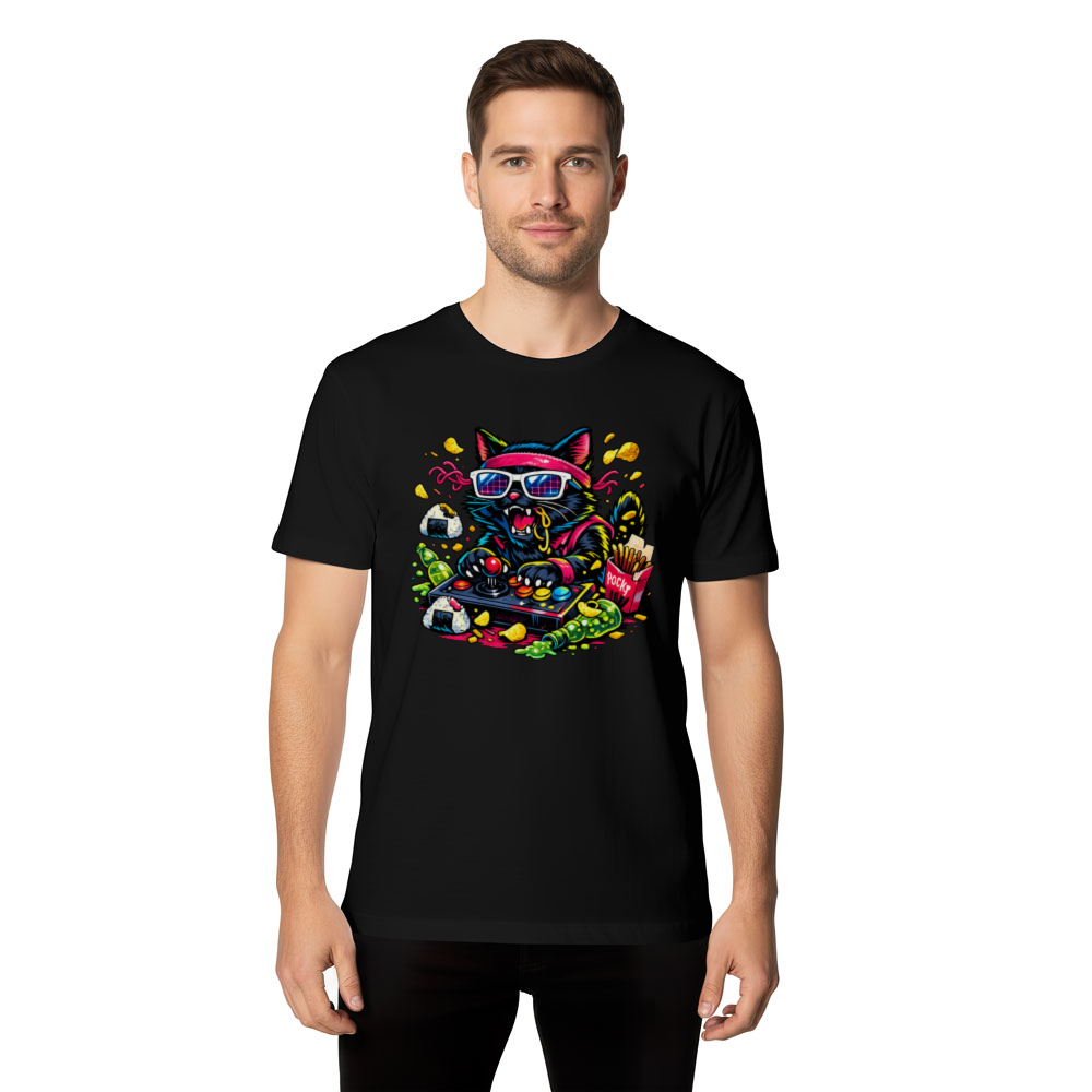 Neon Neko Arcade Cat Gaming Nostalgic Retro Gifts for Men Women Boy Kids T-Shirt
