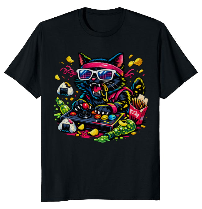 Neon Neko Arcade Cat Gaming Nostalgic Retro Gifts for Men Women Boy Kids T-Shirt