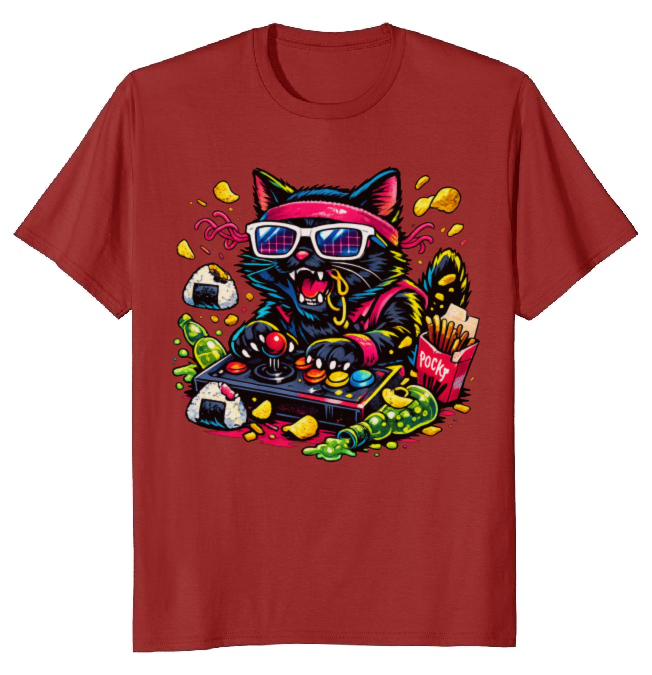 Neon Neko Arcade Cat Gaming Nostalgic Retro Gifts for Men Women Boy Kids T-Shirt