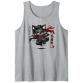 Chibi Ninja Cat Tanktop Aerial Assault Anime Manga Streetwear Playful Gifts for Men Women Boy Kids Tanktop - Unisex