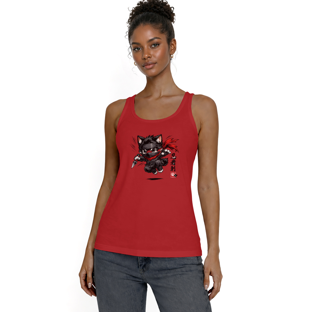 Chibi Ninja Cat Tanktop Aerial Assault Anime Manga Streetwear Playful Gifts for Men Women Boy Kids Tanktop - Unisex
