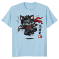 Neko Shinobi Aerial Assault Ninja Cat Graphic Streetwear Anime Fans Cute Gifts for Men Women Boy Kids T-Shirt