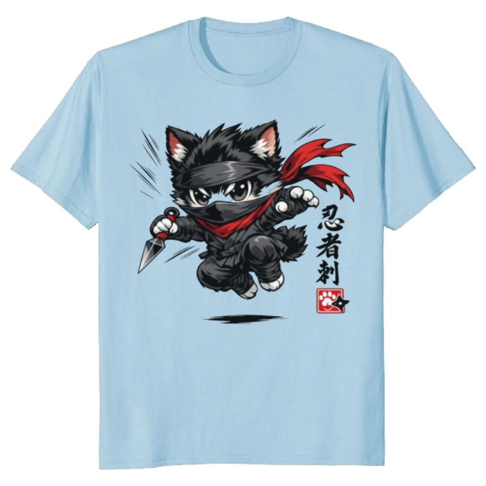 Neko Shinobi Aerial Assault Ninja Cat Graphic Streetwear Anime Fans Cute Gifts for Men Women Boy Kids T-Shirt
